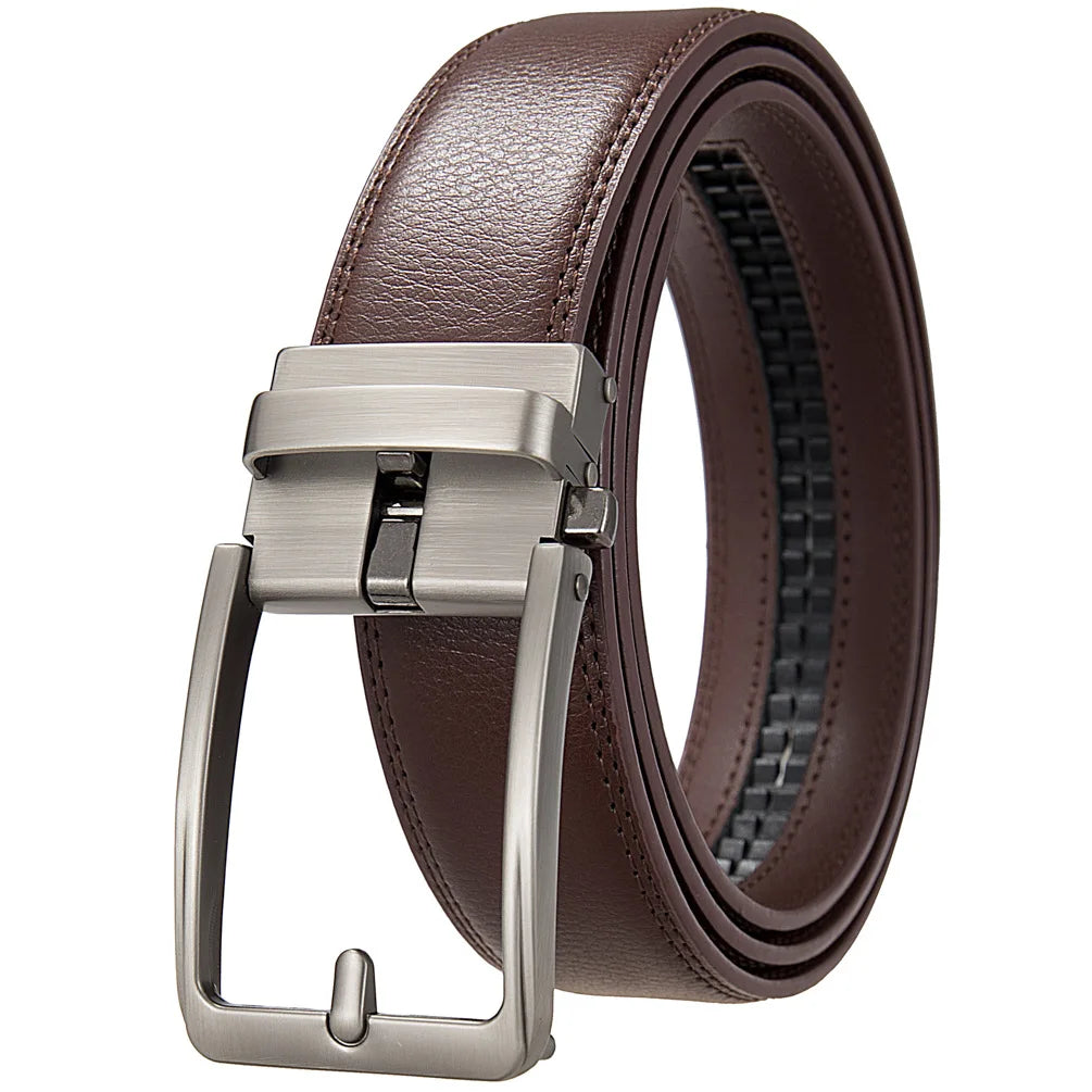 Genuine Leather Click Belts for Men Luxury Brand Designer Fashion Automatic Buckle Men's Jeans High Quality Waist Male Strap
