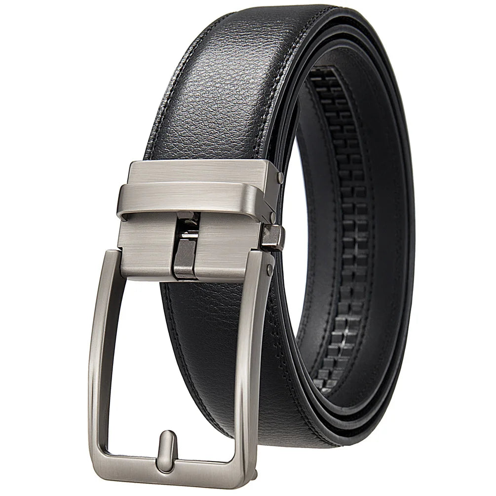 Genuine Leather Click Belts for Men Luxury Brand Designer Fashion Automatic Buckle Men's Jeans High Quality Waist Male Strap